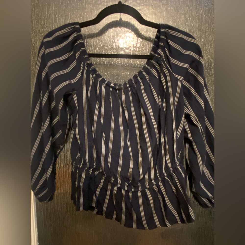 Striped Off the Shoulder Blouse (American Eagle)